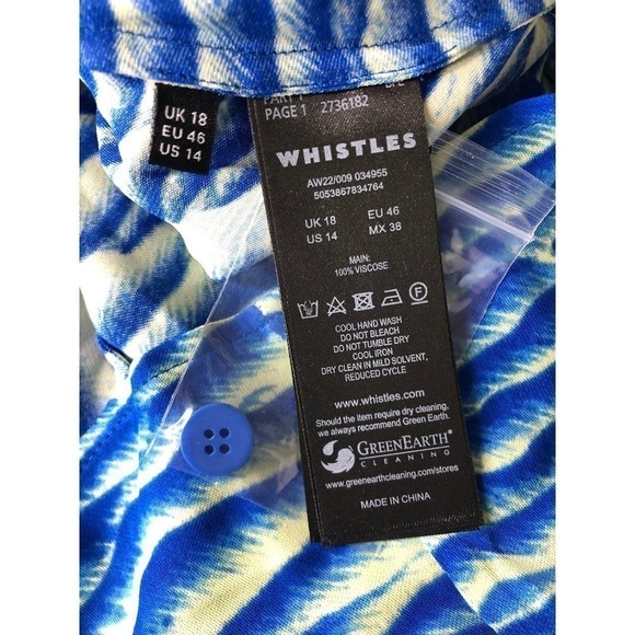 Whistles Seaform Skirt Button Front NWT 14 - Picture 8 of 10
